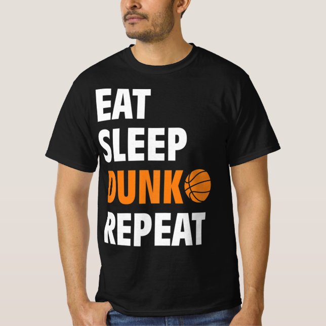 Camiseta Comer Sleep Dunk Repetir Fun Baloncesto Bball (Anverso)