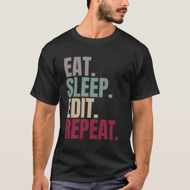 Camiseta Comer Sleep Edit Repetir (Anverso)