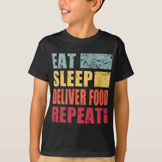 Camiseta Comer Sleep Entregar Repetición De Alimentos (Anverso)