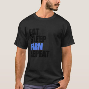 Camiseta Comer Sleep Farm Repetir al agricultor Videojuego 