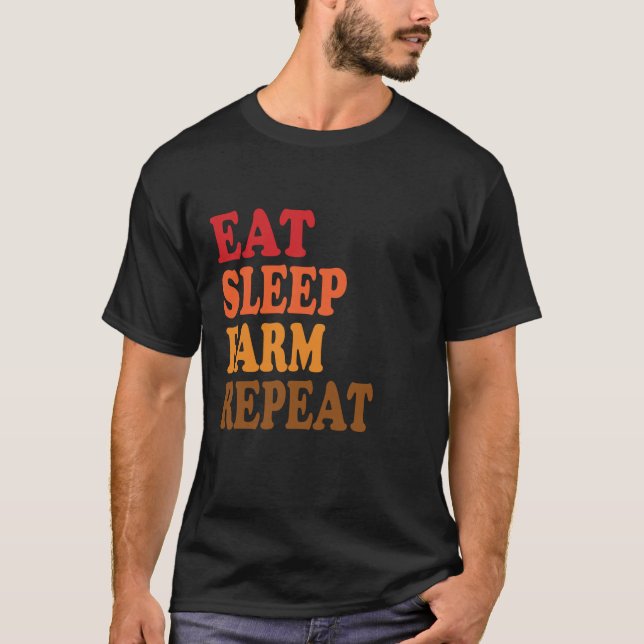 Camiseta Comer Sleep Farm Repetir al agricultor Videojuego  (Anverso)