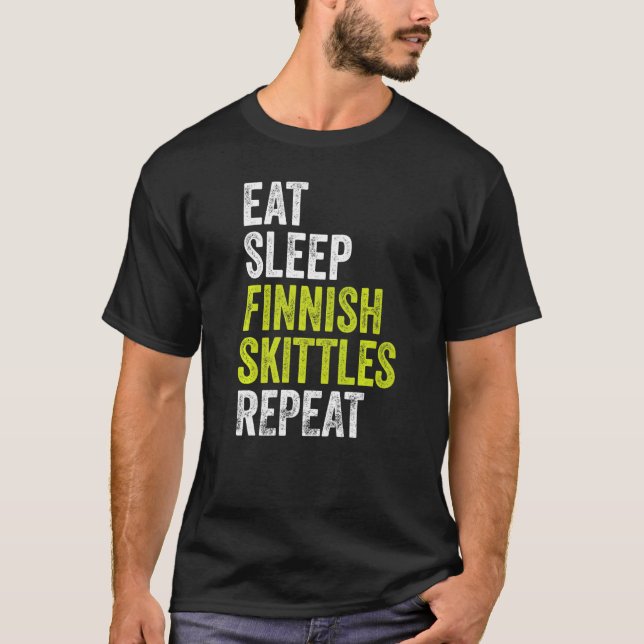 Camiseta Comer Sleep Finlandés Skittle Repetir la Pista Fin (Anverso)