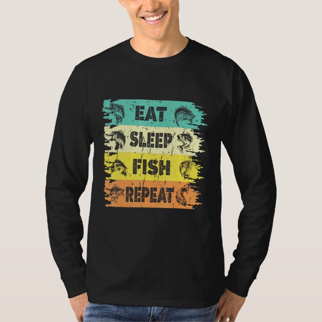 Camiseta Comer Sleep Fish Repetir estilo de vida (Anverso)