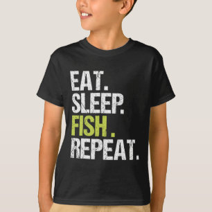 Camiseta Comer Sleep Fish Repetir Shirshing Fisherman Angl