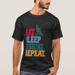 Camiseta Comer Sleep Fishing Repetir pescador 1
