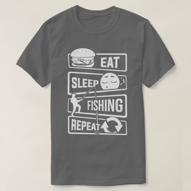 Camiseta Comer Sleep Fishing Repetir Pescador de Pescado de (Diseño del anverso)