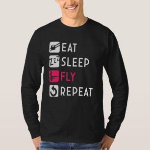 Camiseta Comer Sleep Fly Aerial Silk Acrobatics Aerialista