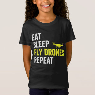 Camiseta Comer Sleep Fly Drones Repetir Drone Pilot Quadcop