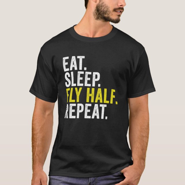 Camiseta Comer Sleep Fly Mitad Repetir Rugby (Anverso)