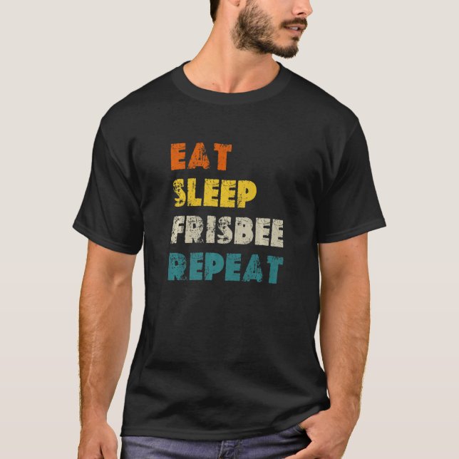 Camiseta Comer Sleep Frisbee Repetir Vintage Ultimate Frisb (Anverso)