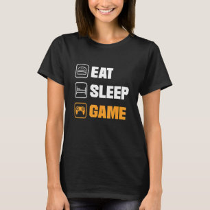 Camiseta Comer Sleep Game Video Game Player Gaming Console