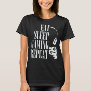 Camiseta Comer Sleep Gaming Repetir Graciosos Jugadores Niñ