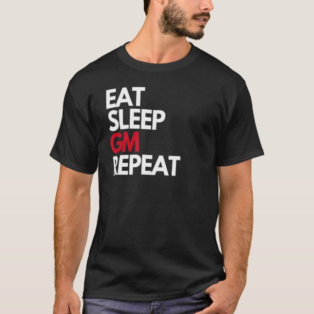 Camiseta Comer Sleep GM Repetir NFT Crypto Slang Buenos día (Anverso)