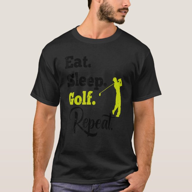 Camiseta Comer Sleep Golf Repetir entrenador de golf (Anverso)