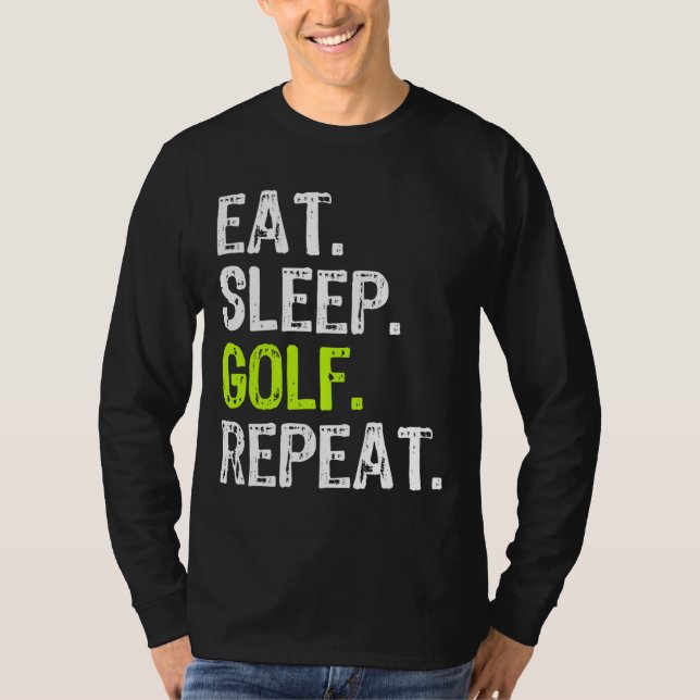Camiseta Comer Sleep Golf Repetir Golfer Golfing Funny (Anverso)