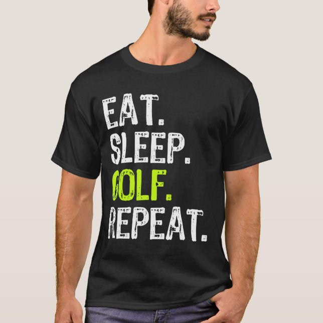 Camiseta Comer Sleep Golf Repetir Golfer Golfing Funny (Anverso)