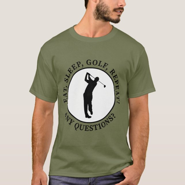 Camiseta Comer Sleep Golf Repetir Graciosa Cita Golfer Dici (Anverso)