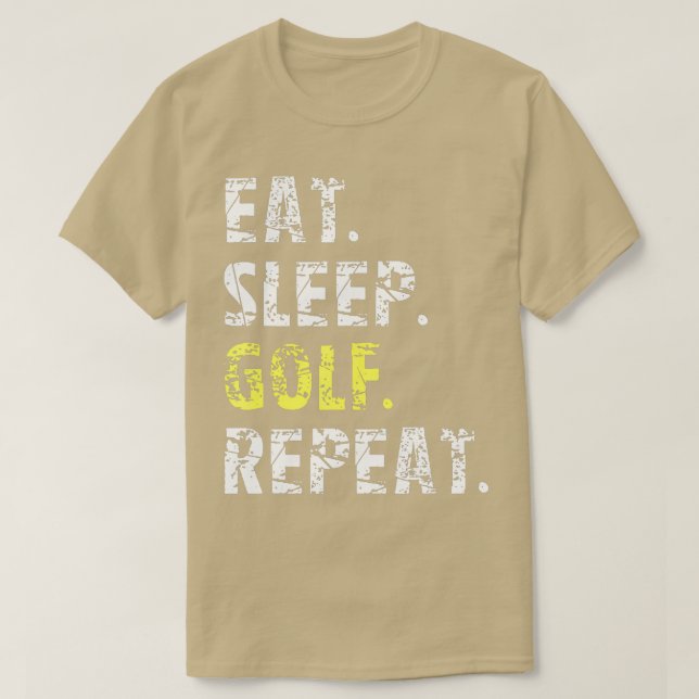 Camiseta Comer Sleep Golf Repetir Gracioso Regalo de Golf (Diseño del anverso)
