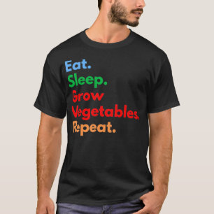 Camiseta Comer Sleep Grow Vegetales Repetir