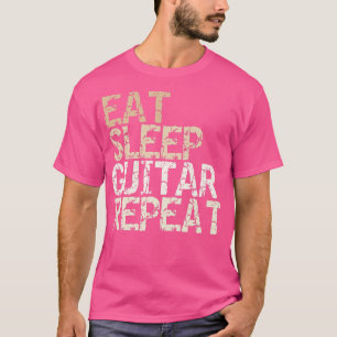 Camiseta Comer Sleep Guitar Repetir guitarra clásica guitar