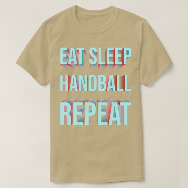 Camiseta Comer Sleep handball repetir cita graciosa de balo (Diseño del anverso)