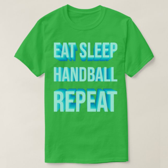Camiseta Comer Sleep handball repetir cita graciosa de balo (Diseño del anverso)