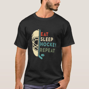 Camiseta Comer Sleep Hockey Repetir cosecha retro 1
