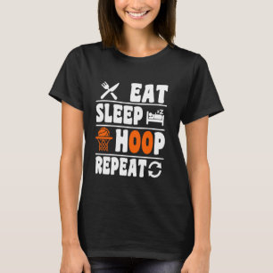 Camiseta Comer Sleep Hoop Repetir Gracioso Baloncesto