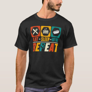 Camiseta Comer Sleep Hotdog Repetir comida rápida