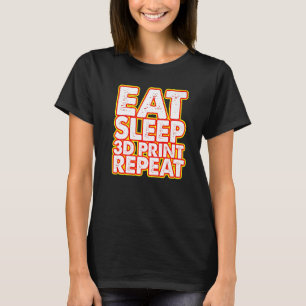 Camiseta Comer Sleep Impresión 3D Repetición Mujeres Impres