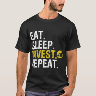 Camiseta Comer Sleep Invertir Repetición Comercial Invertir