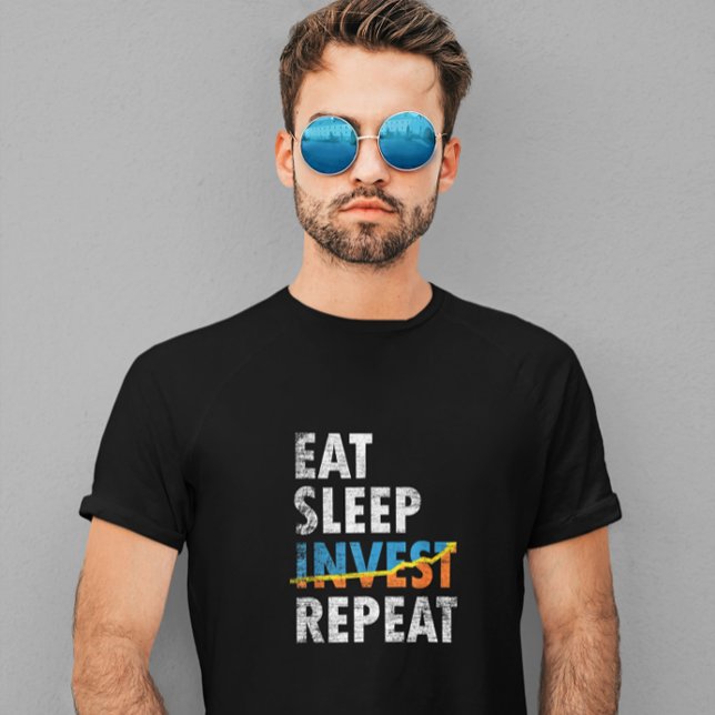 CAMISETA COMER SLEEP INVERTIR REPETIR EL MERCADO DE VALORES (EAT SLEEP INVEST REPEAT STOCK MARKET T-Shirt)
