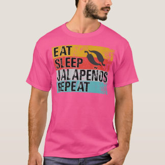 Camiseta Comer Sleep Jalapenos Repetir Gracioso Pepper Jala