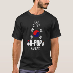 Camiseta Comer Sleep K Pop Repetir Té de Burbuja