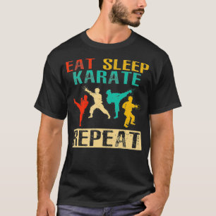 Camiseta Comer Sleep Karate Repetir el diseño retro Artes m