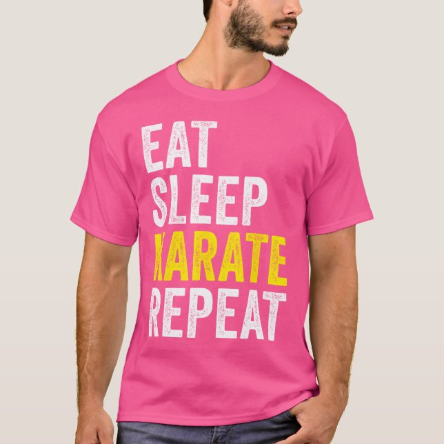 Camiseta Comer Sleep Karate Repetir Funny Karate Lover (Anverso)