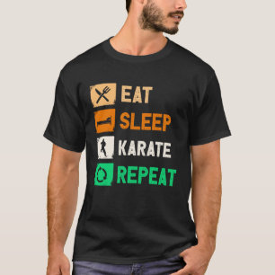 Camiseta Comer Sleep Karate Repetir Hombres Judo Kendo
