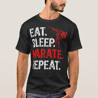 Camiseta Comer Sleep Karate Repetir Karate Player Funny