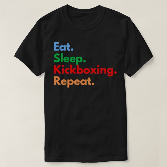 Camiseta Comer Sleep Kickboxing Repetir trimezcla (Diseño del anverso)