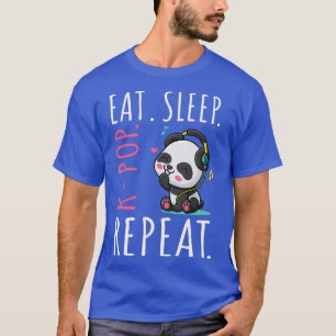 Camiseta Comer Sleep KPop Repetir música de escucha de pand