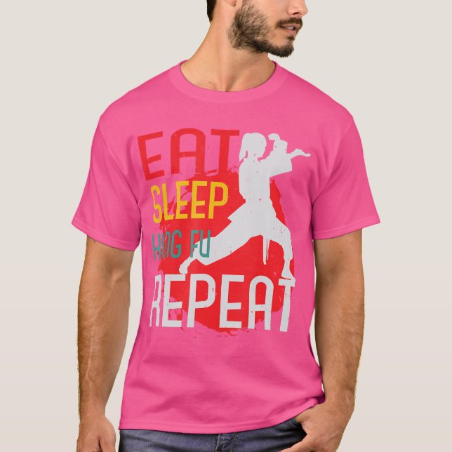 Camiseta Comer Sleep Kung Fu Repetir (Anverso)