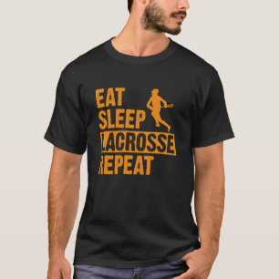 Camiseta Comer Sleep Lacrosse Repetir Equipo Deportivo Cita