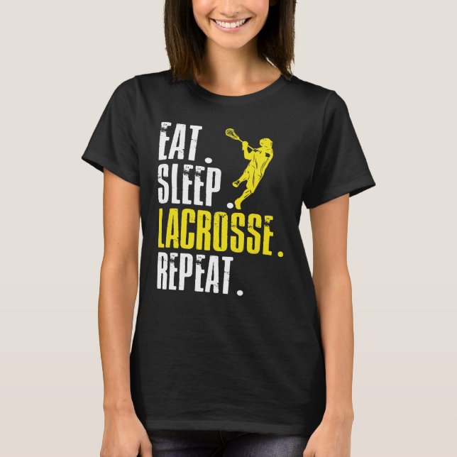 Camiseta Comer Sleep Lacrosse Repetir Lax Sport (Anverso)