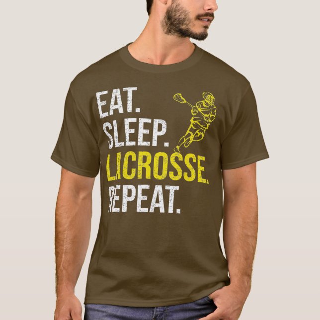 Camiseta Comer Sleep Lacrosse Repetir los regalos del equip (Anverso)