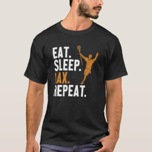 Camiseta Comer Sleep Lax Repetir Lax Leyenda Lax Fan Mom Go