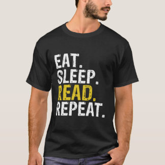 Camiseta Comer Sleep Leer Repetir la lectura de libros Hood