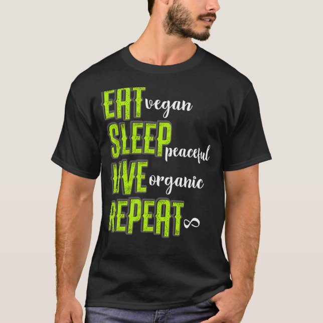 Camiseta Comer Sleep Live Vegan Vegetarian (Anverso)
