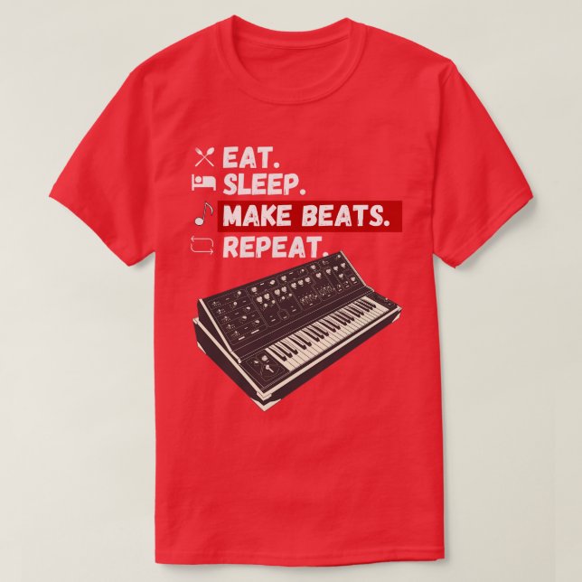 Camiseta Comer Sleep Make Beats Repetir (Diseño del anverso)