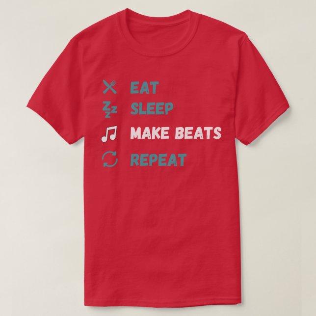 Camiseta Comer Sleep Make Beats Repetir 4 (Diseño del anverso)