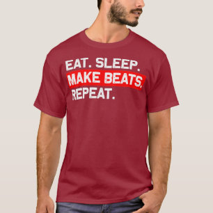 Camiseta Comer Sleep Make Beats Repetir Productor De Música